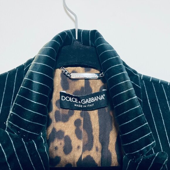 Dolce & Gabbana Velvet stripped blazer with amazingly soft silk lining - Picture 3 of 5